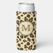 Cute Leopard Print | Monogrammen Koelbox Seltzer Blikjeskoeler (Seltzer Achterkant)