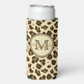Cute Leopard Print | Monogrammen Koelbox Seltzer Blikjeskoeler (Seltzer Voorkant)
