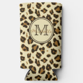 Cute Leopard Print | Monogrammen Koelbox Seltzer Blikjeskoeler (Voorkant)