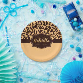 Cute Leopard Print Papieren Bordje (Feest)