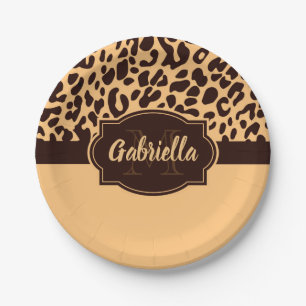 Cute Leopard Print Papieren Bordje