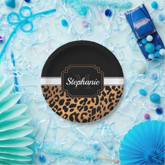 Cute Leopard Print Papieren Bordje (Feest)