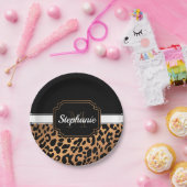 Cute Leopard Print Papieren Bordje (Feest)