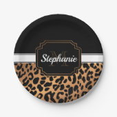 Cute Leopard Print Papieren Bordje (Voorkant)