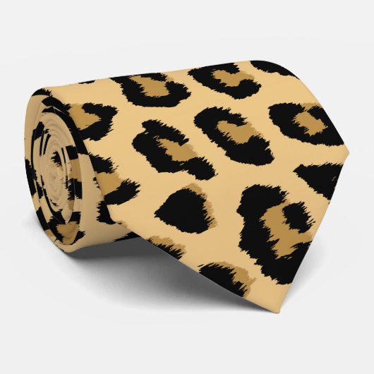Cute Leopard Print Patroon Stropdas (Opgerold)