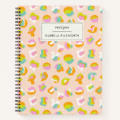 Cute Leopard Print Pattern in Pastel Custom Recipe Notitieboek (Voorkant)