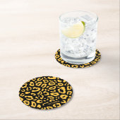 Cute Leopard Print Ronde Kartonnen Onderzetter (Insitu)