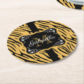 Cute Leopard Print Ronde Kartonnen Onderzetter (Gebogen)