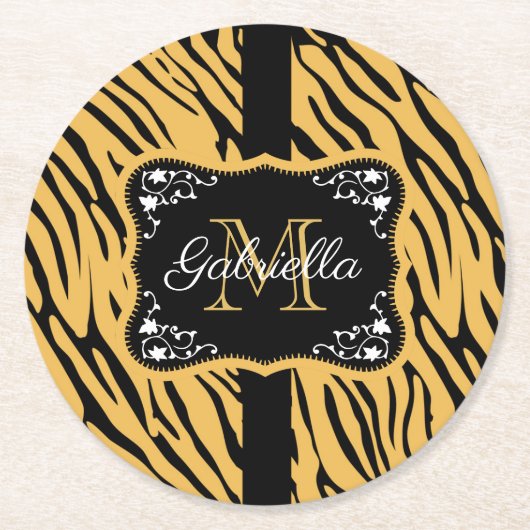 Cute Leopard Print Ronde Kartonnen Onderzetter (Voorkant)
