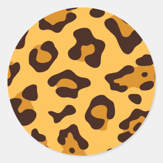 Cute Leopard Print Ronde Sticker (Voorkant)