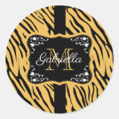 Cute Leopard Print Ronde Sticker (Voorkant)