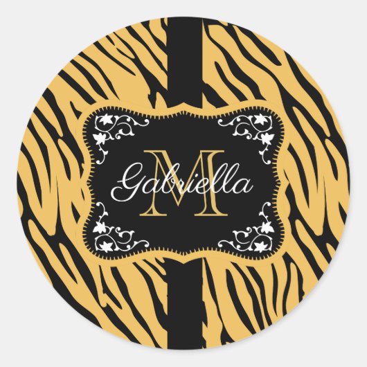 Cute Leopard Print Ronde Sticker (Voorkant)