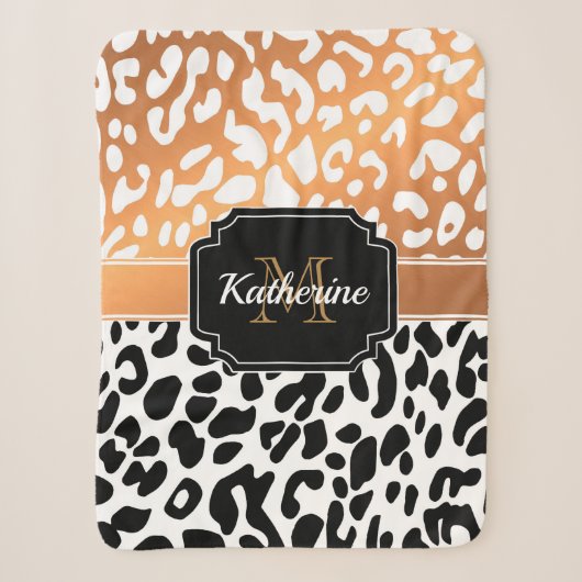 Cute Leopard Print Sherpa Deken (Voorkant)