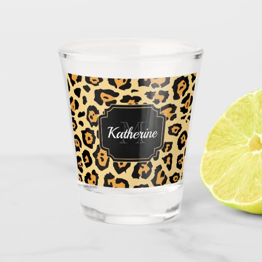 Cute Leopard Print Shot Glas (Voorkant)
