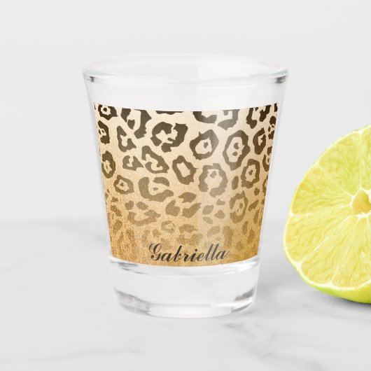 Cute Leopard Print Shot Glas (Voorkant)