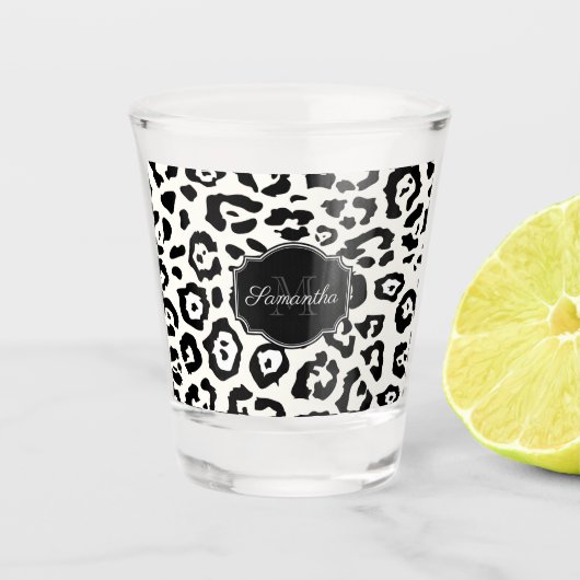 Cute Leopard Print Shot Glas (Voorkant)