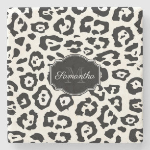 Cute Leopard Print Stenen Onderzetter
