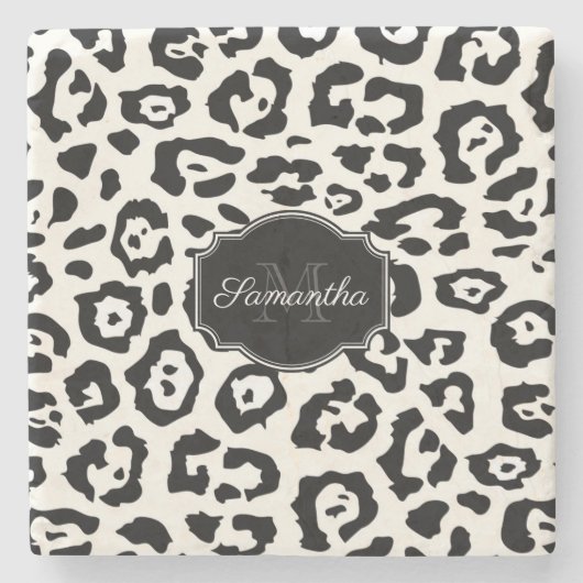 Cute Leopard Print Stenen Onderzetter (Voorkant)
