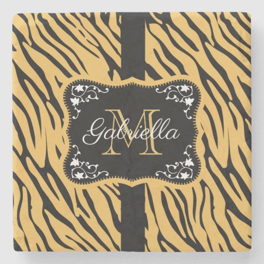 Cute Leopard Print Stenen Onderzetter (Voorkant)
