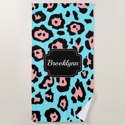 Cute Leopard Print Strandlaken (Voorkant)