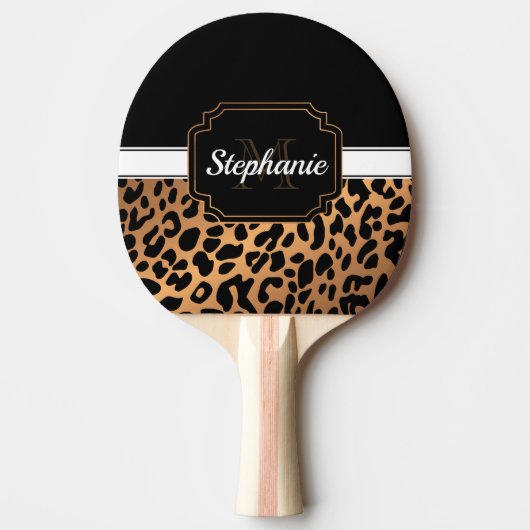 Cute Leopard Print Tafeltennisbatje (Voorkant)