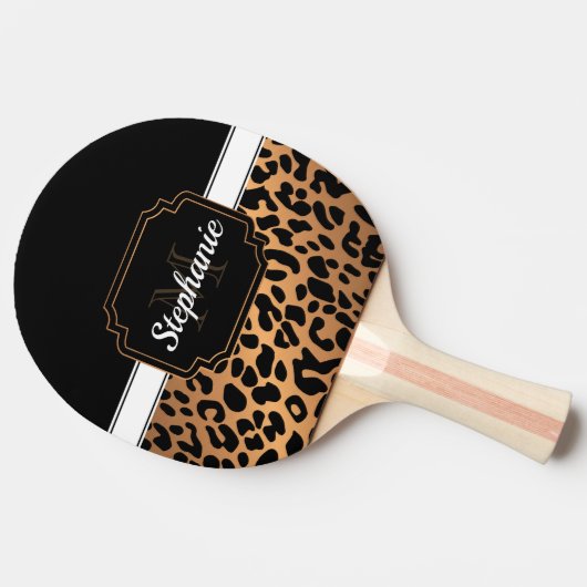Cute Leopard Print Tafeltennisbatje (Zijkant)