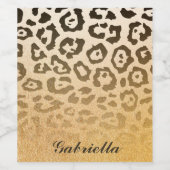 Cute Leopard Print Wijn Etiket (Enkel label)