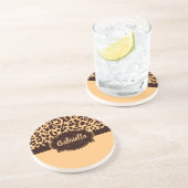 Cute Leopard Print Zandsteen Onderzetter (Zijkant)