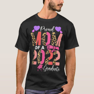 Cute Leopard Proud Mam van 2022 Afstuderen Senior T-shirt