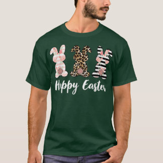 Cute Leopard Pset Rabbit Bunny Women Mannen Kinder T-shirt