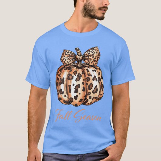 Cute Leopard Pumpkin Fall Autumn Season for Women T-shirt (Voorkant)
