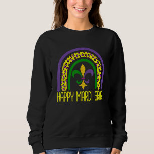 Cute Leopard Rainbow Happy Mardi Gras Women Girls Trui