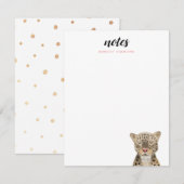 Cute Leopard Safari Animal Notitiekaartje (Voorkant / Achterkant)