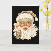 Cute Leopard Santa Claus Merry Christmas 2026 Prep Kaart (Gele Bloem)