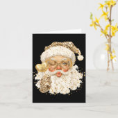 Cute Leopard Santa Claus Merry Christmas 2026 Prep Kaart (Gele Bloem)