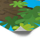 Cute leopard slaapcartoon afbeelding poster (Hoek)