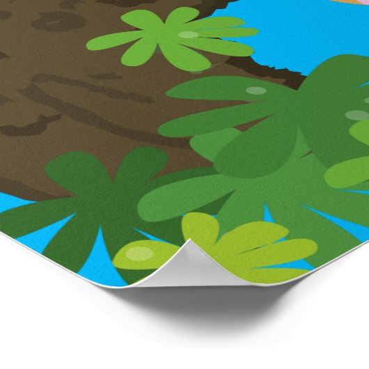 Cute leopard slaapcartoon afbeelding poster (Hoek)