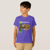Cute leopard slaapcartoon afbeelding t-shirt (Voorkant volledig)
