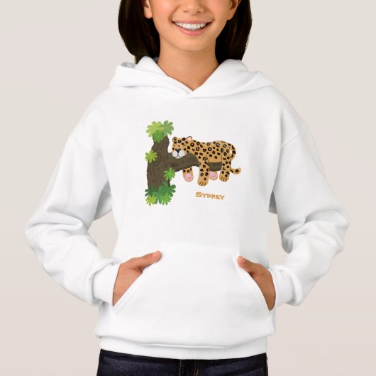 Cute leopard slapen in de cartoon afbeelding van d (Voorkant)