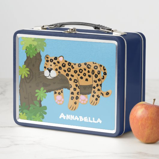 Cute leopard slapen in de cartoon afbeelding van d (In situ)