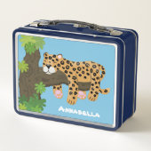 Cute leopard slapen in de cartoon afbeelding van d (Achterkant)