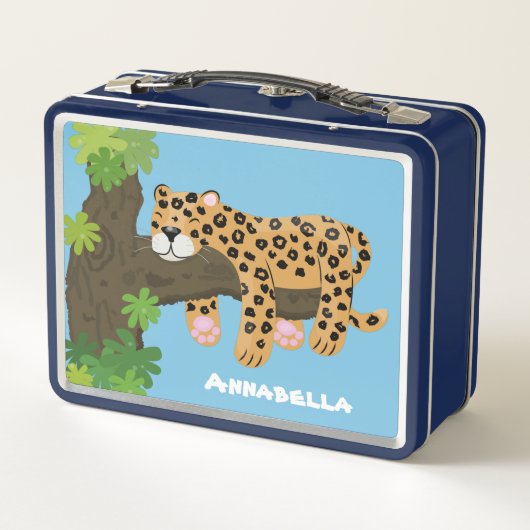 Cute leopard slapen in de cartoon afbeelding van d (Achterkant)