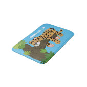 Cute leopard slapen in de cartoon afbeelding van d badmat (Gekanteld)