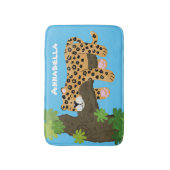 Cute leopard slapen in de cartoon afbeelding van d badmat (Voorkant Verticaal)