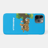 Cute leopard slapen in de cartoon afbeelding van d Case-Mate iPhone case (Achterkant (horizontaal))