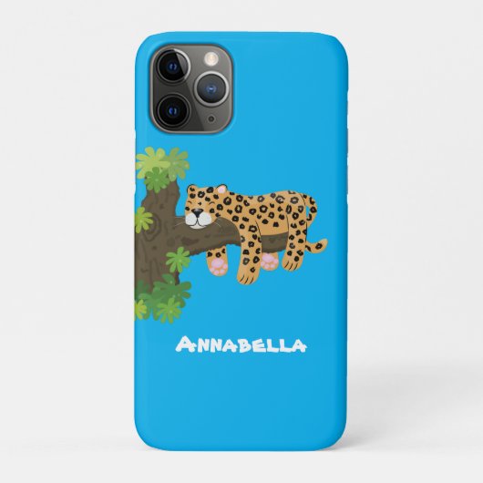 Cute leopard slapen in de cartoon afbeelding van d Case-Mate iPhone case (Achterkant)