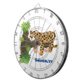 Cute leopard slapen in de cartoon afbeelding van d dartbord (Voorkant Rechts)