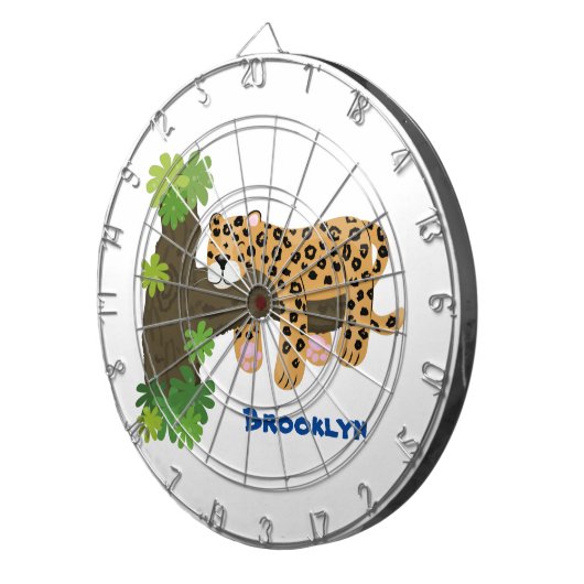 Cute leopard slapen in de cartoon afbeelding van d dartbord (Voorkant Rechts)