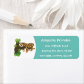 Cute leopard slapen in de cartoon afbeelding van d etiket (Insitu)