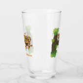 Cute leopard slapen in de cartoon afbeelding van d glas (Links)